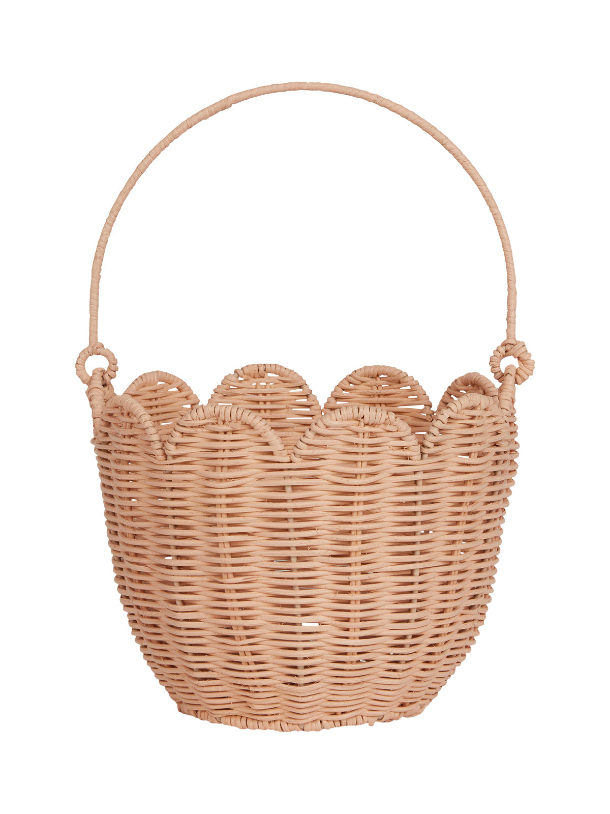 Rattan Tulip Carry Basket - Seashell Pink Bags Olli Ella