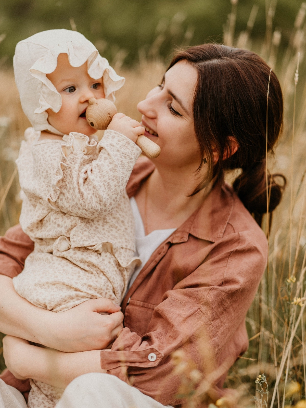 Wooden Bear Rattle Baby Toys SABO Concept