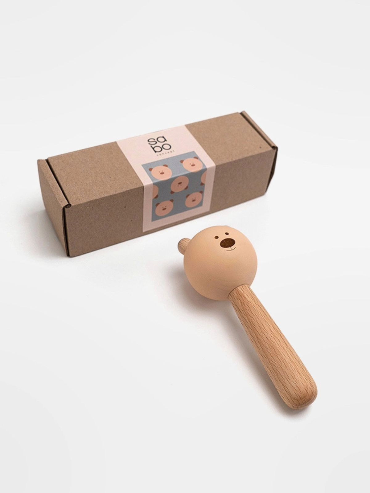Wooden Bear Rattle Baby Toys SABO Concept