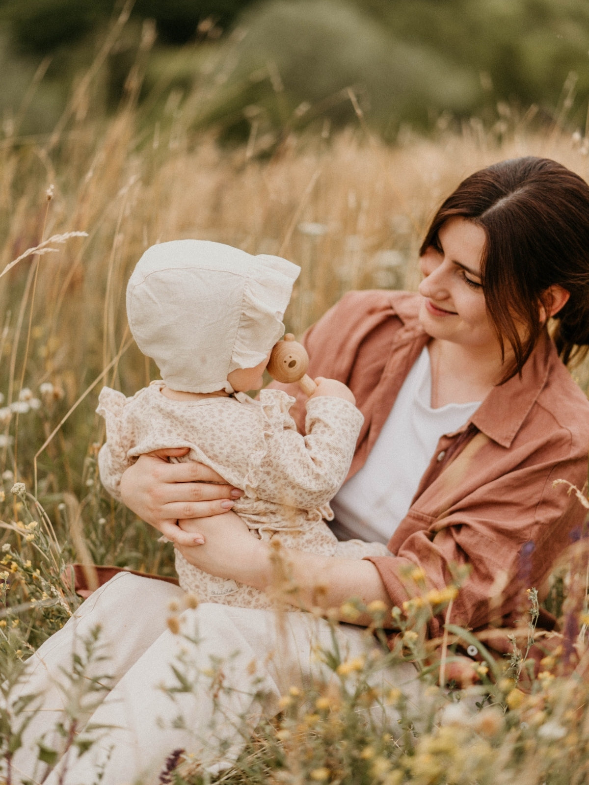Wooden Bear Rattle Baby Toys SABO Concept