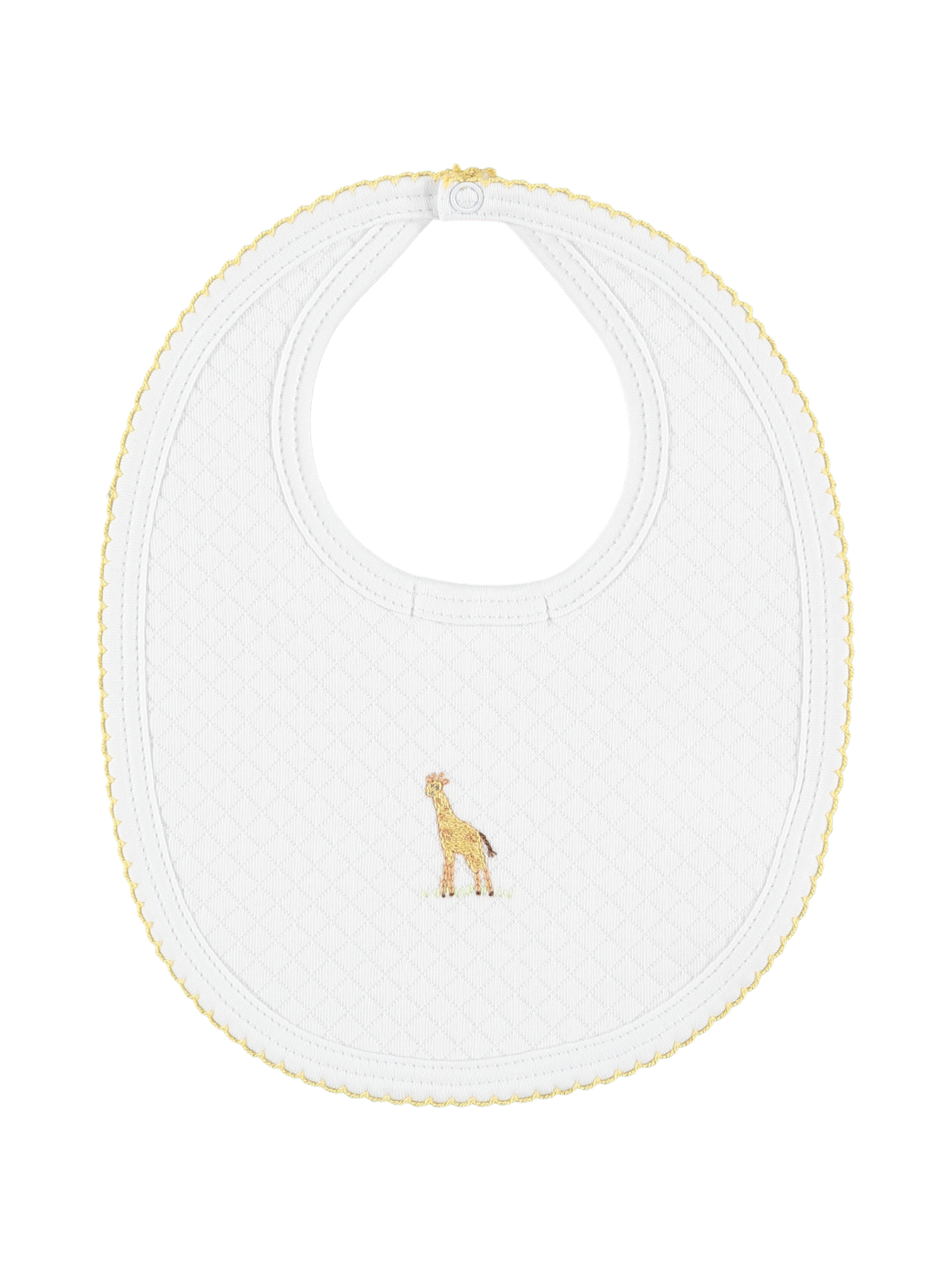 Safari Quilted Newborn Bib Meal Time Mini-La-Mode White One Size