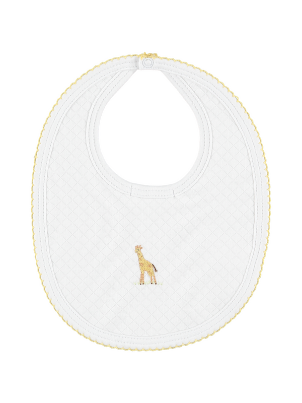 Safari Quilted Newborn Bib Meal Time Mini-La-Mode White One Size