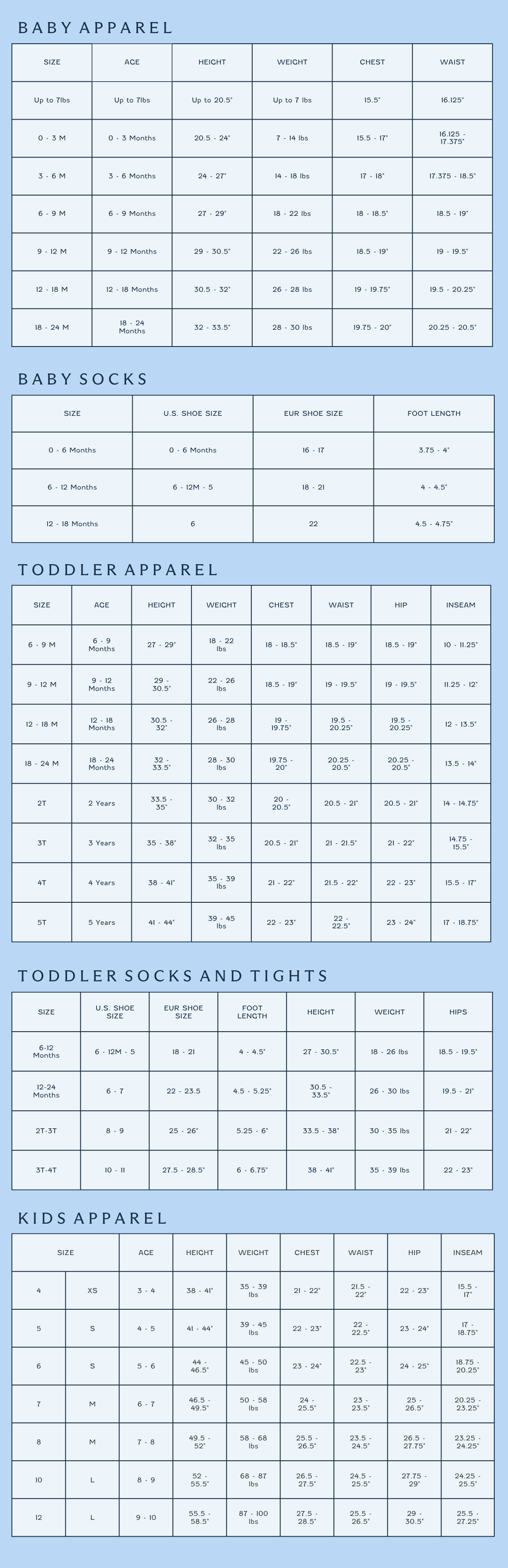 danrie size chart