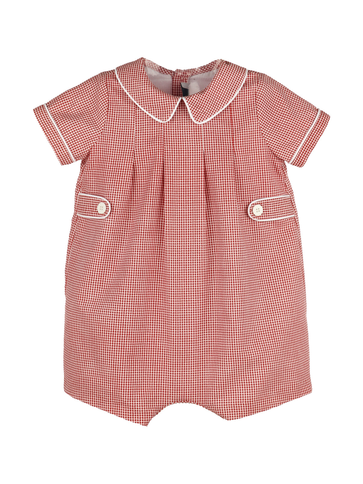 Check Button Romper Rompers Sophie & Lucas