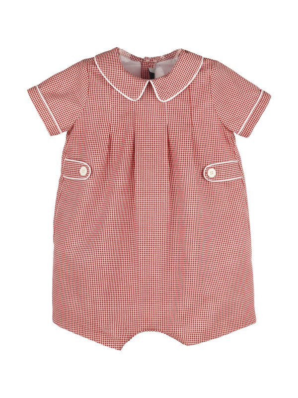 Check Button Romper Rompers Sophie & Lucas