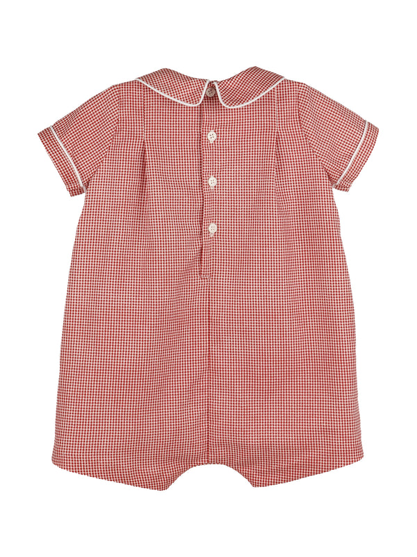 Check Button Romper Rompers Sophie & Lucas