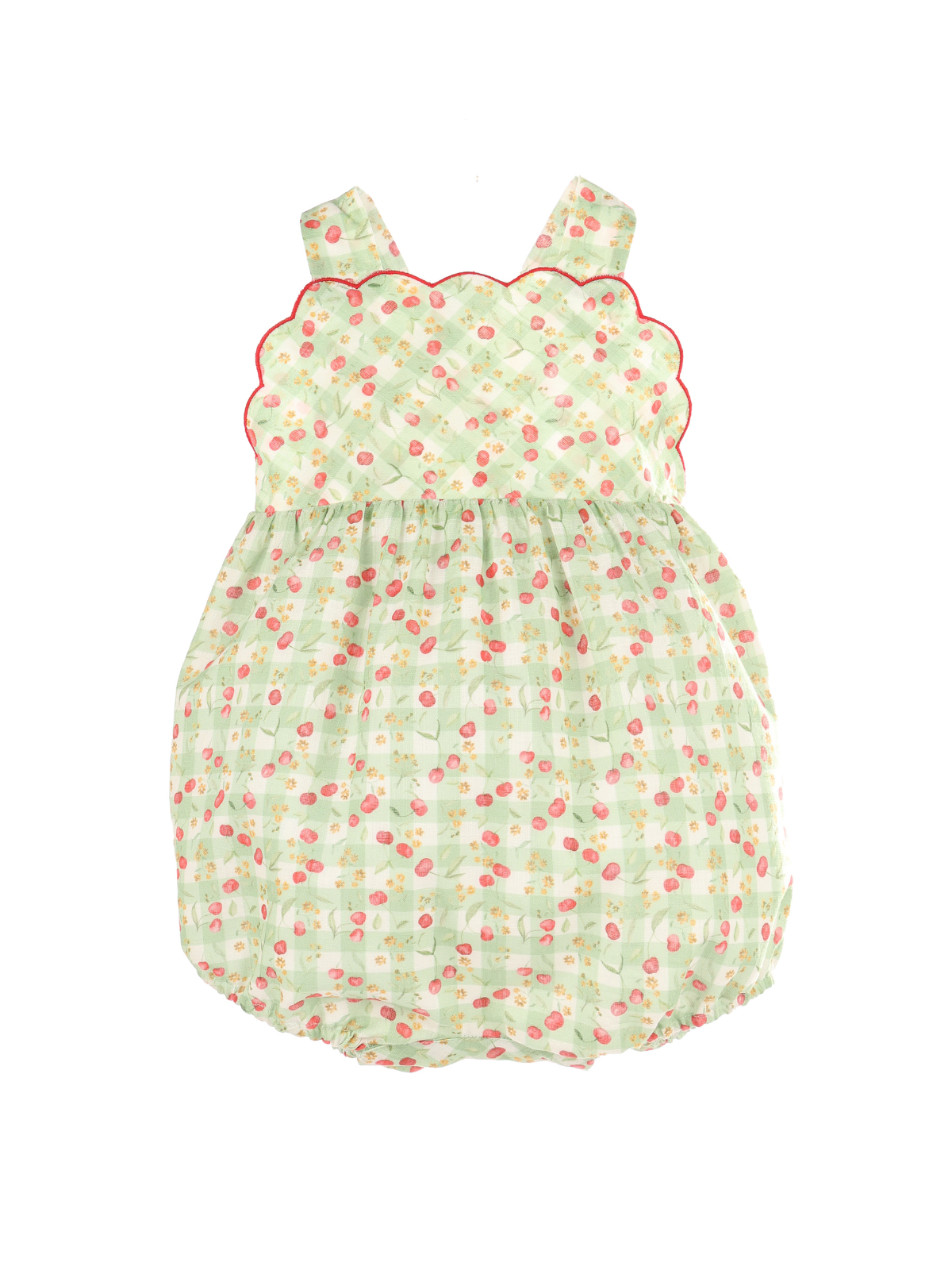 Cheeky Cherries Romper Rompers Sophie & Lucas Mint Cherry Print 6M