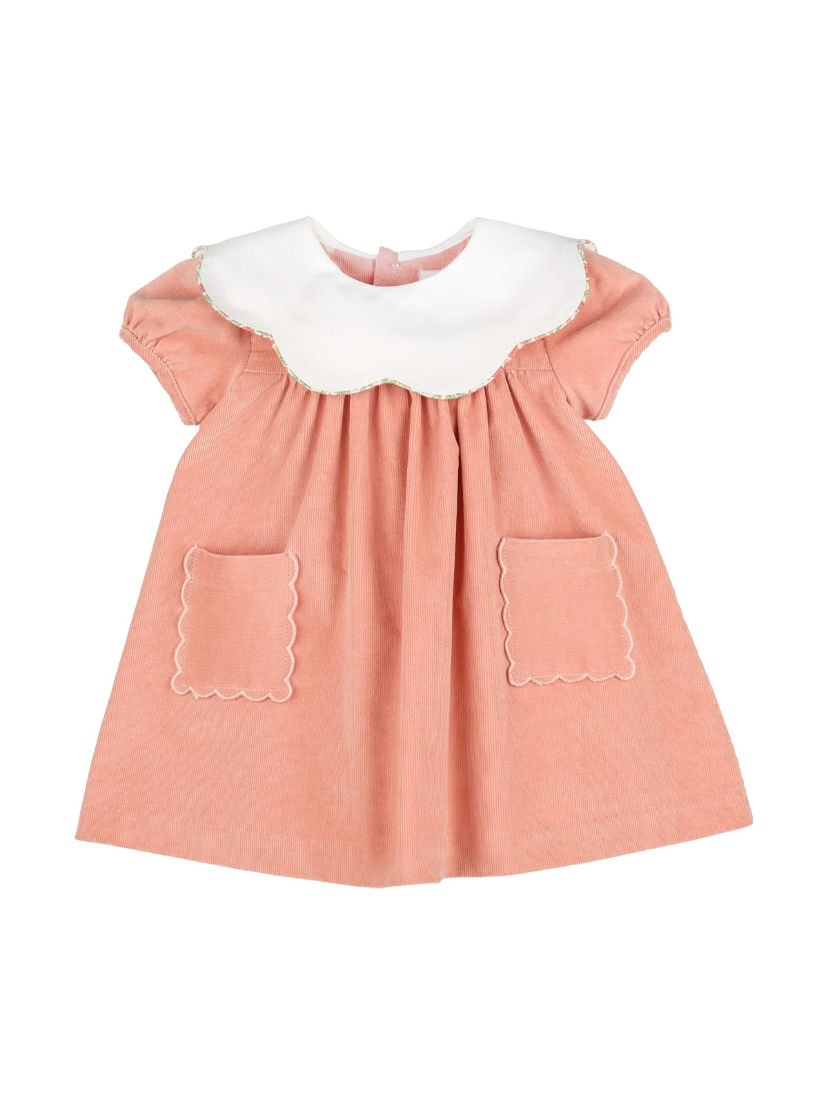 Corduroy Scallop Dress Dresses Sophie & Lucas Peach 12M