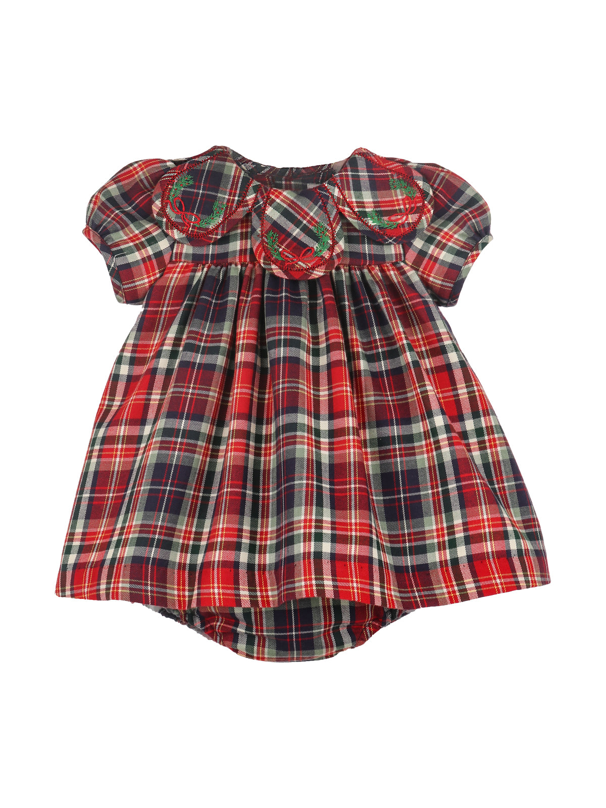 Festive Tartan Petal Dress Dresses Sophie & Lucas Red Tartan 6M