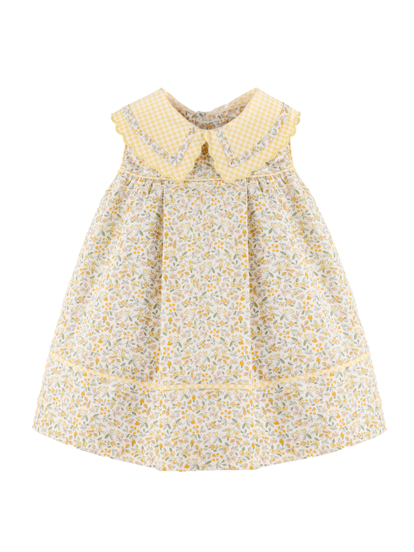 Garden Club Miller Dress Dresses Sophie & Lucas Sunshine Yellow Floral 12M