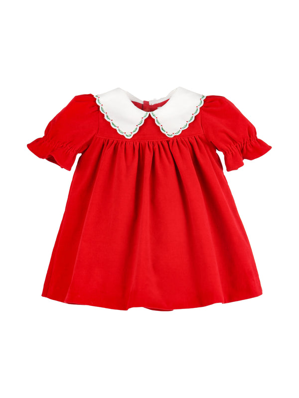 Good Tidings Velvet Dress Dresses Sophie & Lucas Red 12M