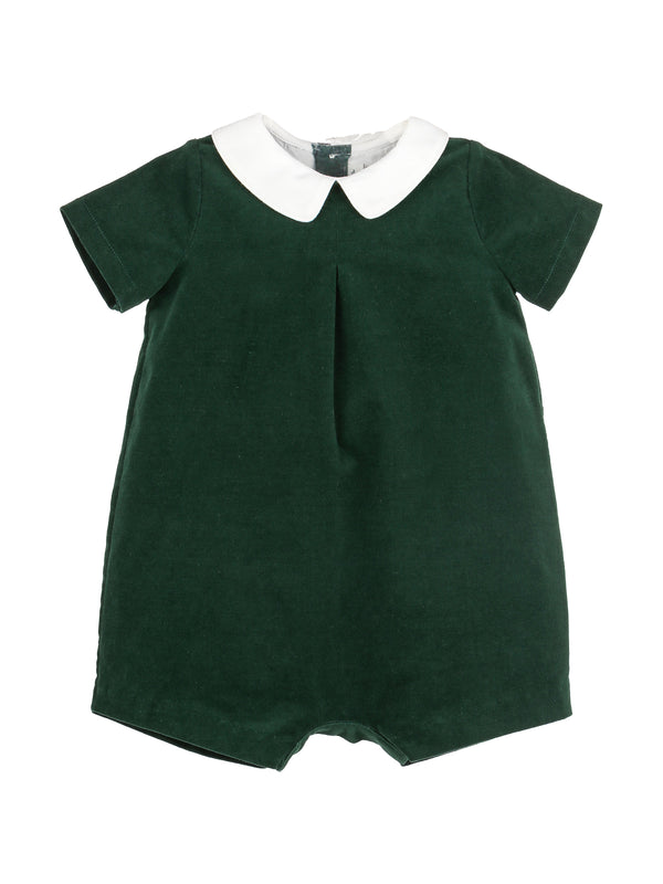 Good Tidings Velvet Romper Rompers Sophie & Lucas Dark Green 3M