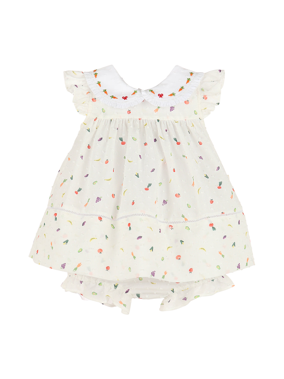 Little Fruits and Veggies Dress Dresses Sophie & Lucas White 6M