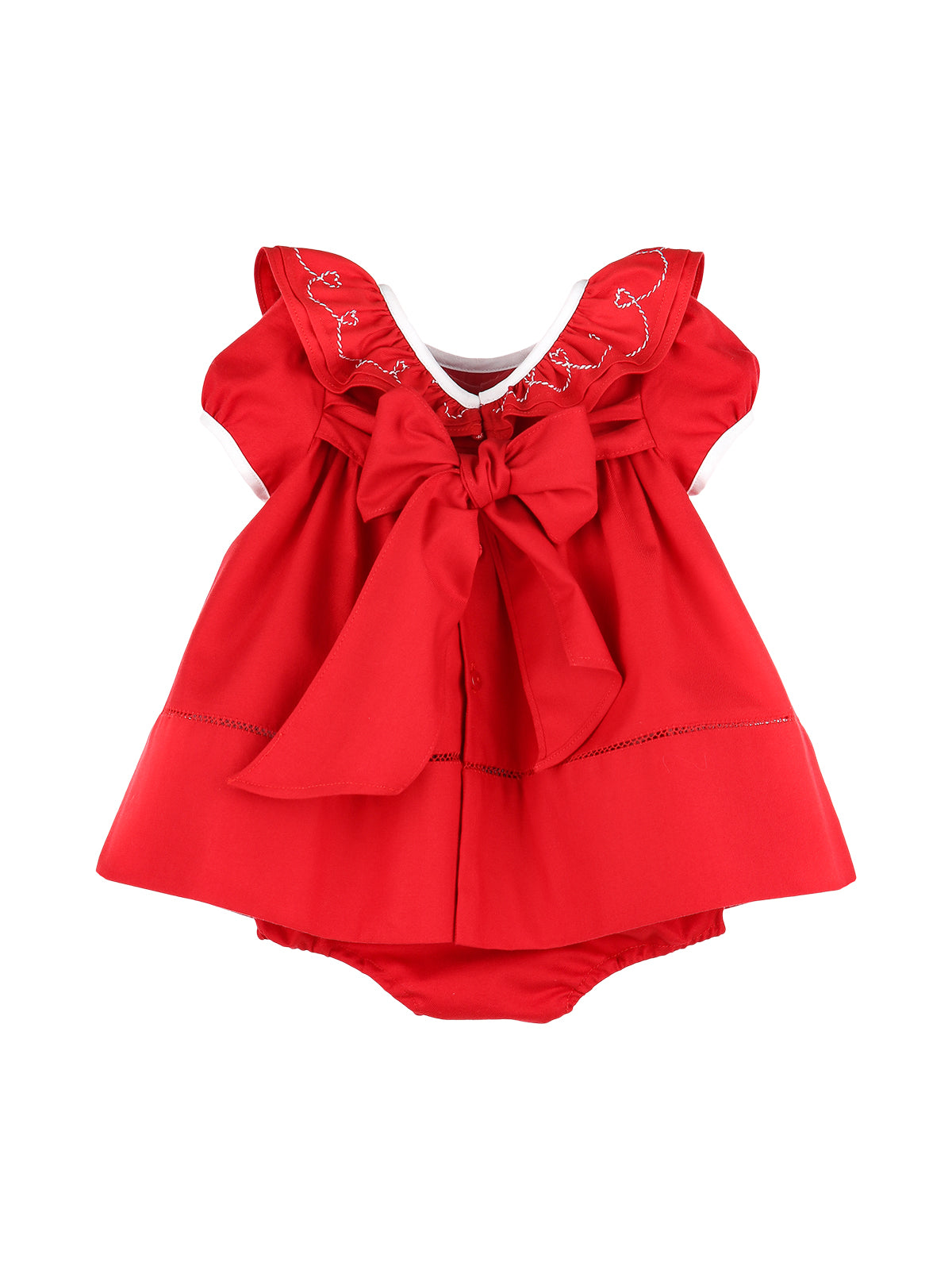 Stitched Collar Red Dress Dresses Sophie & Lucas   