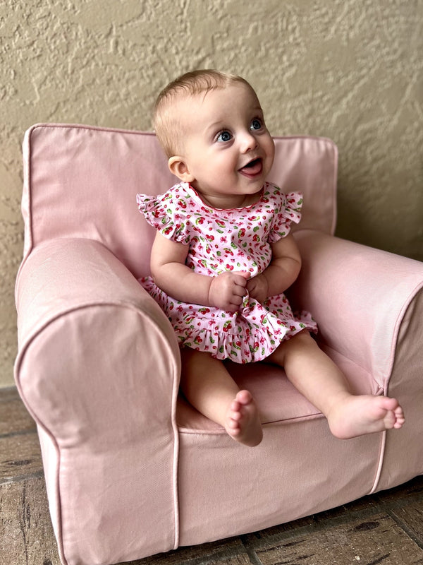 Sophie & Lucas Girls Summer Berries Sunsuit Bubble - Pink main image 1
