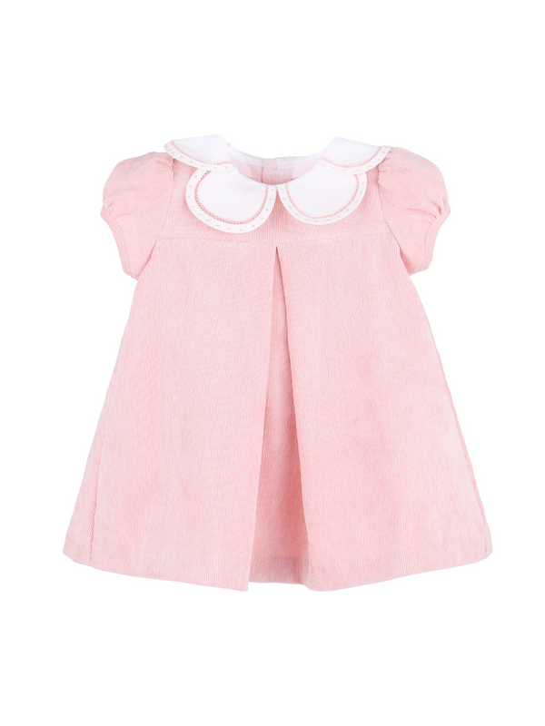 Vintage Corduroy Petal Collar Dress Dresses Sophie & Lucas Rosy Pink 12M