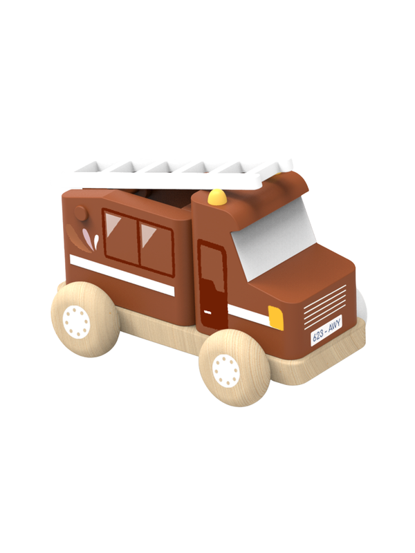 Wooden Fire Truck Vehicles Speedy Monkey