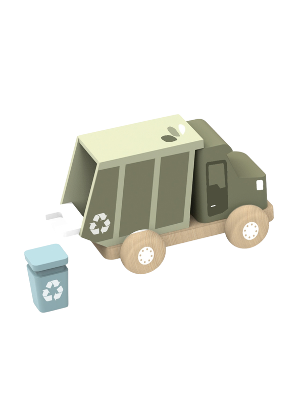 Wooden Garbage Truck Vehicles Speedy Monkey