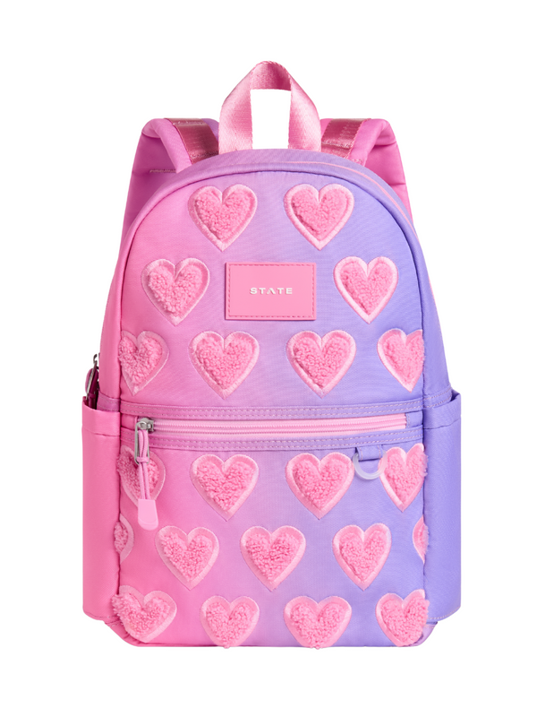 Kane Kids Mini Travel Backpack - Ombre Fuzzy Hearts Bags State Bags