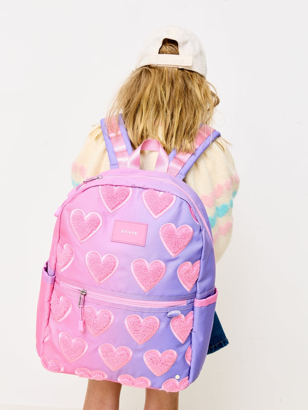 Kane Kids Mini Travel Backpack - Ombre Fuzzy Hearts Bags State Bags