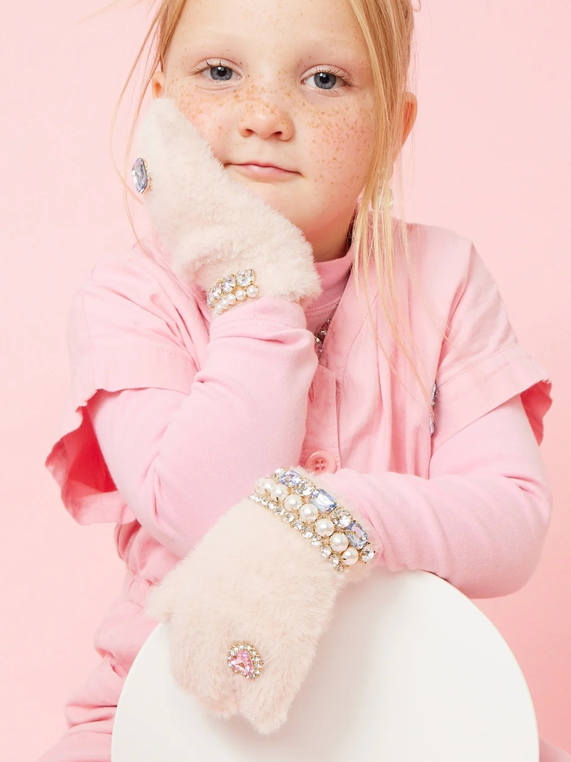 Cotton Candy Jeweled Gloves Gloves Super Smalls