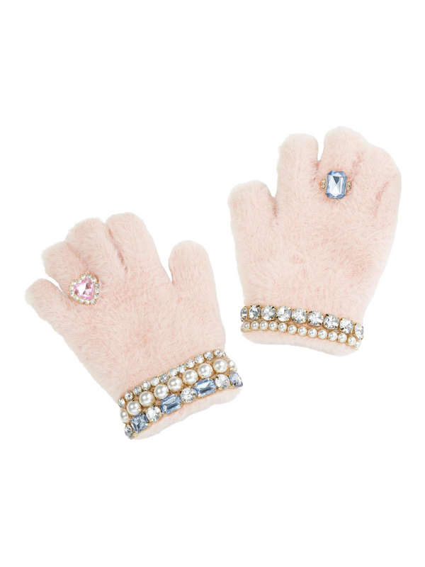 Cotton Candy Jeweled Gloves Gloves Super Smalls