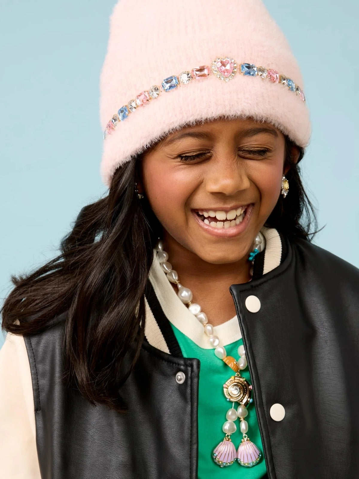 Cotton Candy Jeweled Beanie Hats Super Smalls