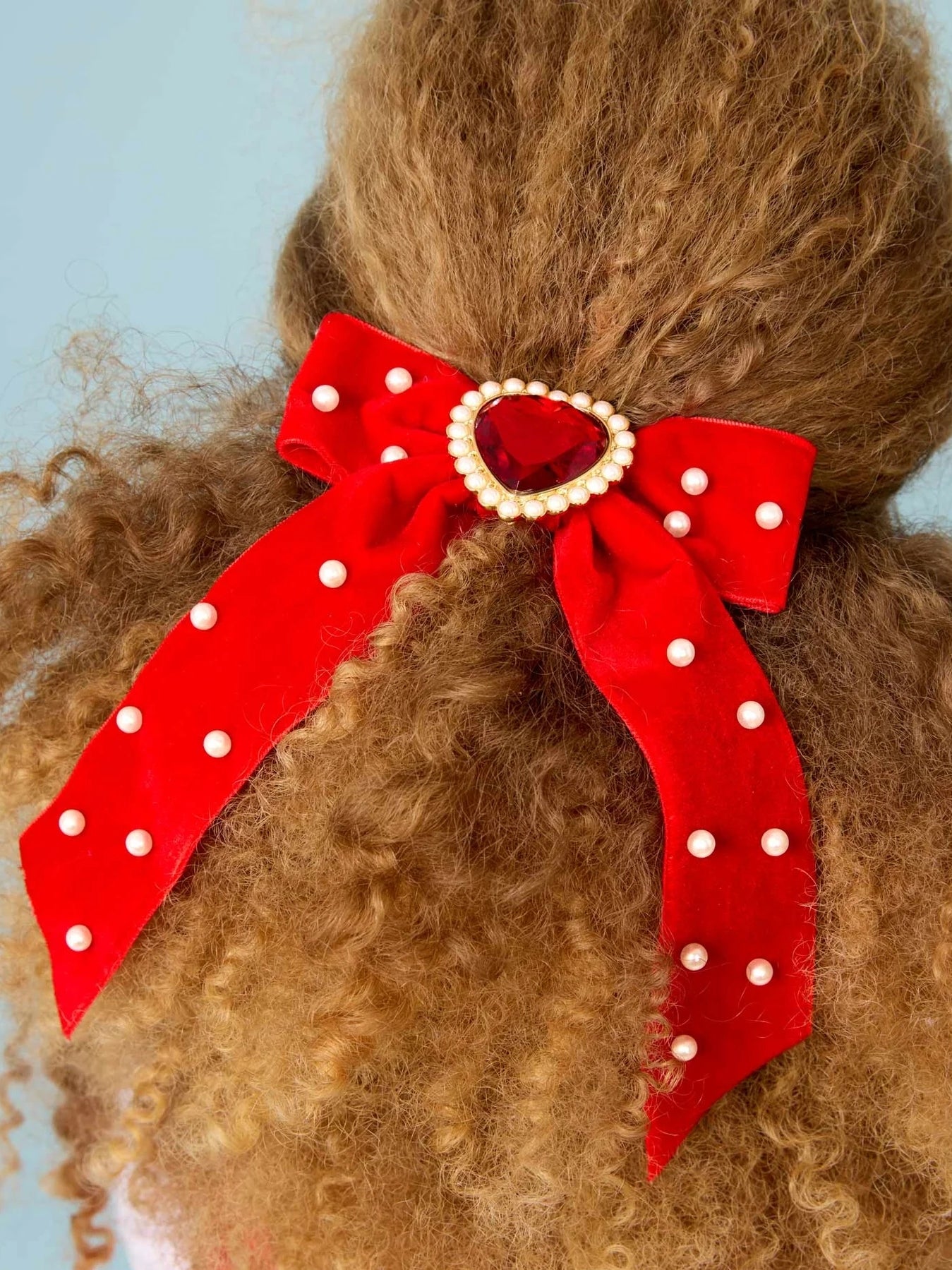 Ruby Red Jeweled Hair Bow Hair Accessories Super Smalls   