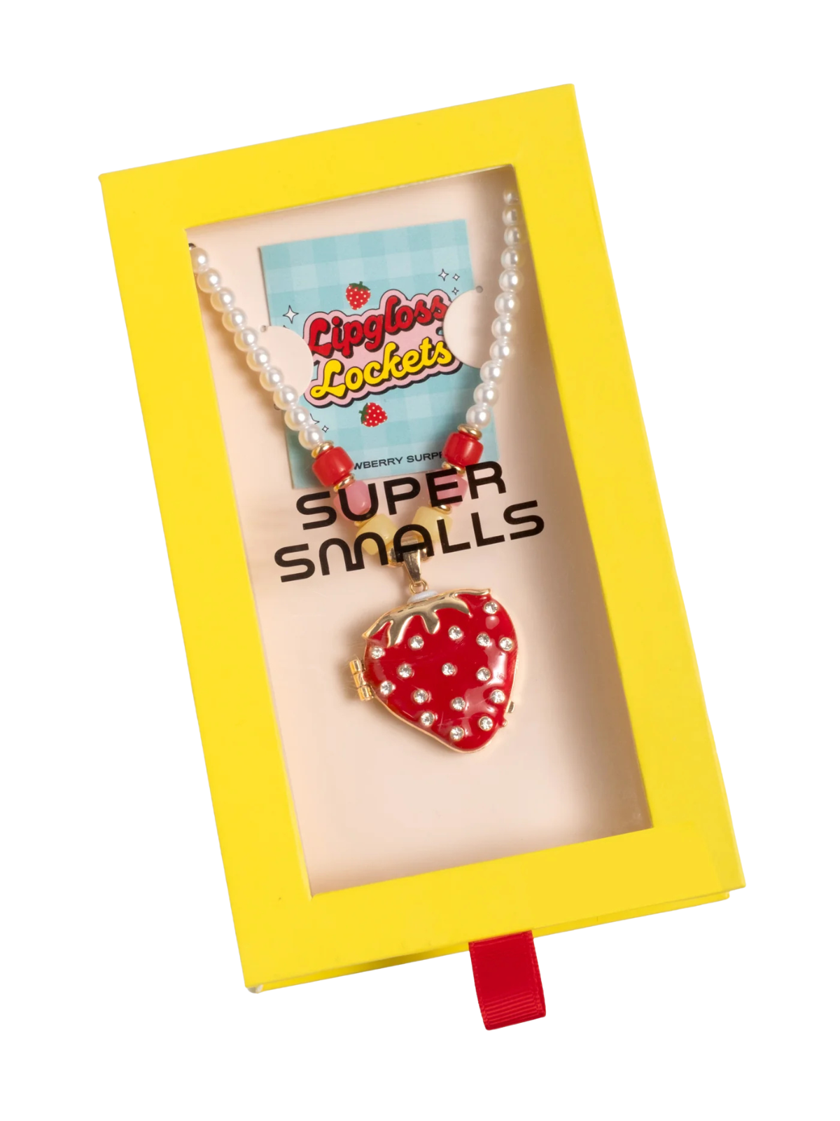 Strawberry Surprise Lip Gloss Locket Pretend Play Super Smalls