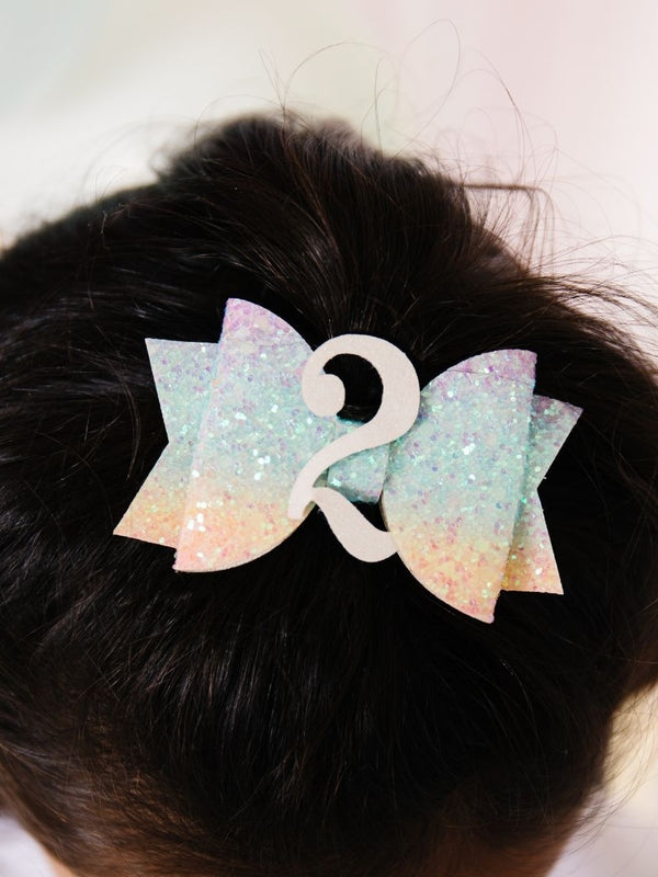 Glitter 2nd Birthday Hair Clip Hair Accessories Sweet Wink   