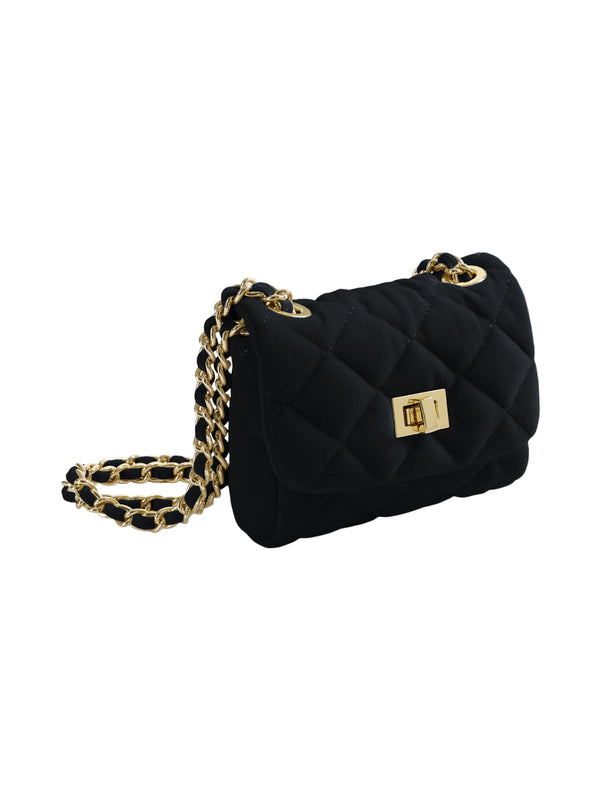 Small Velvet Chain Purse - Black Bags Milledeux   
