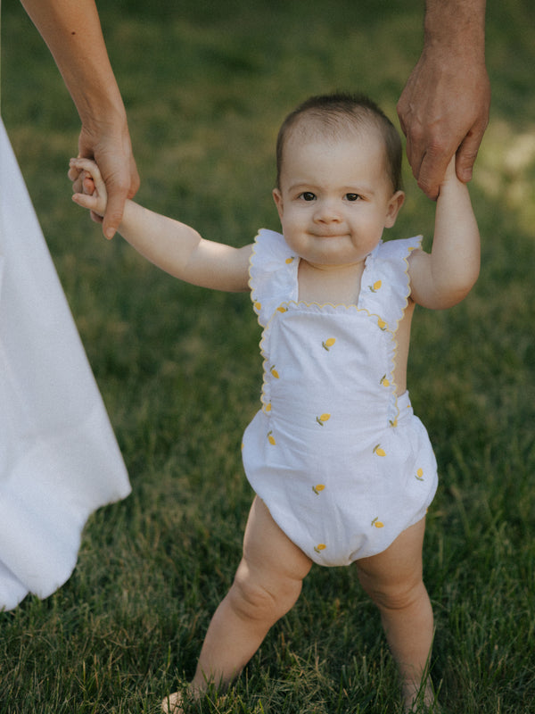 Lemon Broderie Sunsuit Rompers Sophie & Lucas