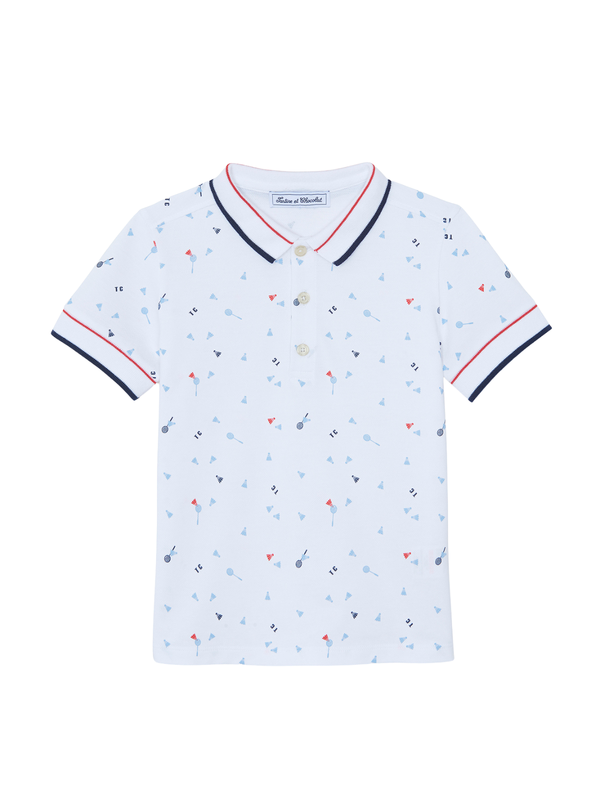 Badminton Club Polo Tops Tartine et Chocolat White 3Y