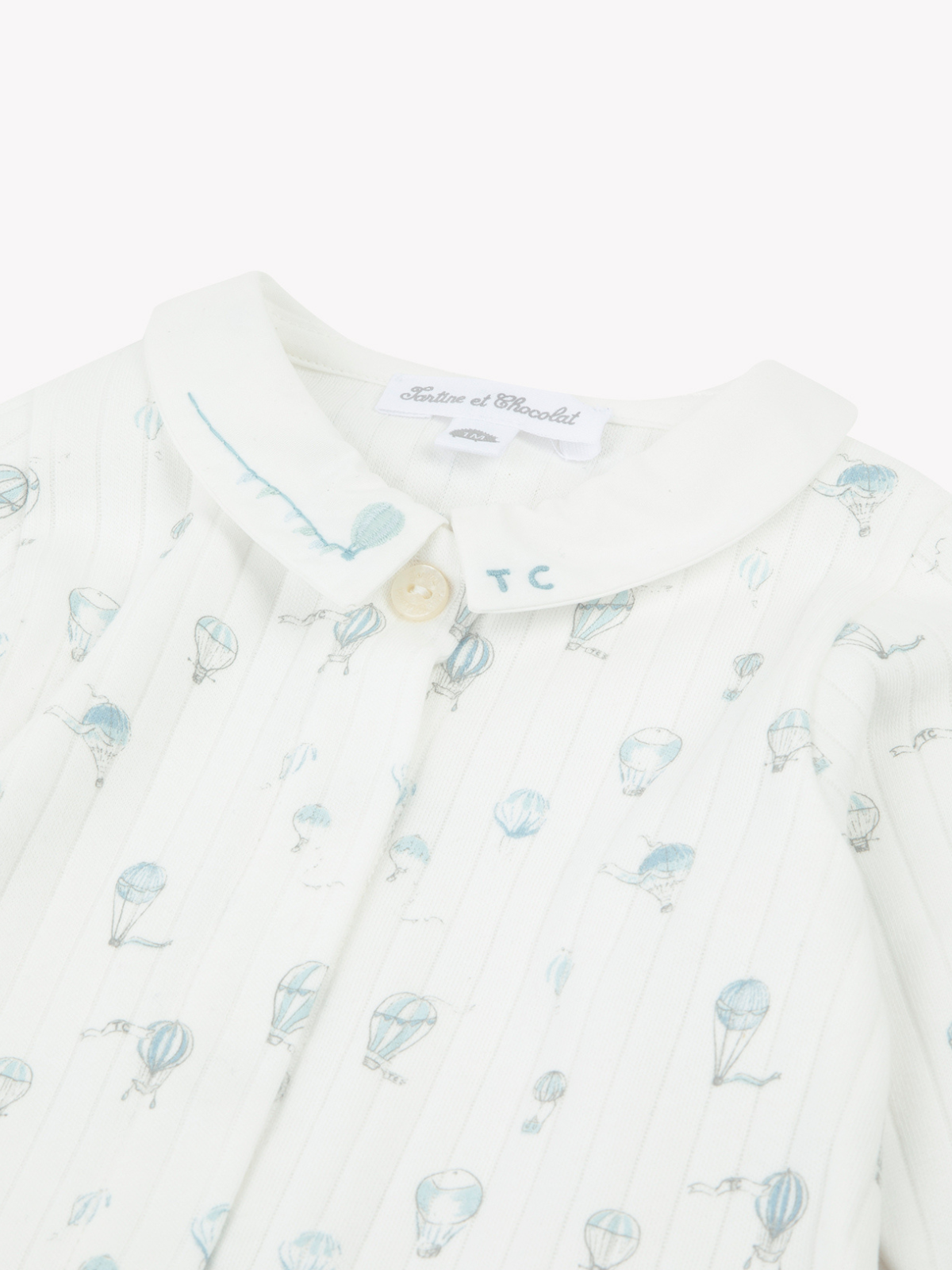 Balloon Adventure Collar Footie Rompers Tartine et Chocolat