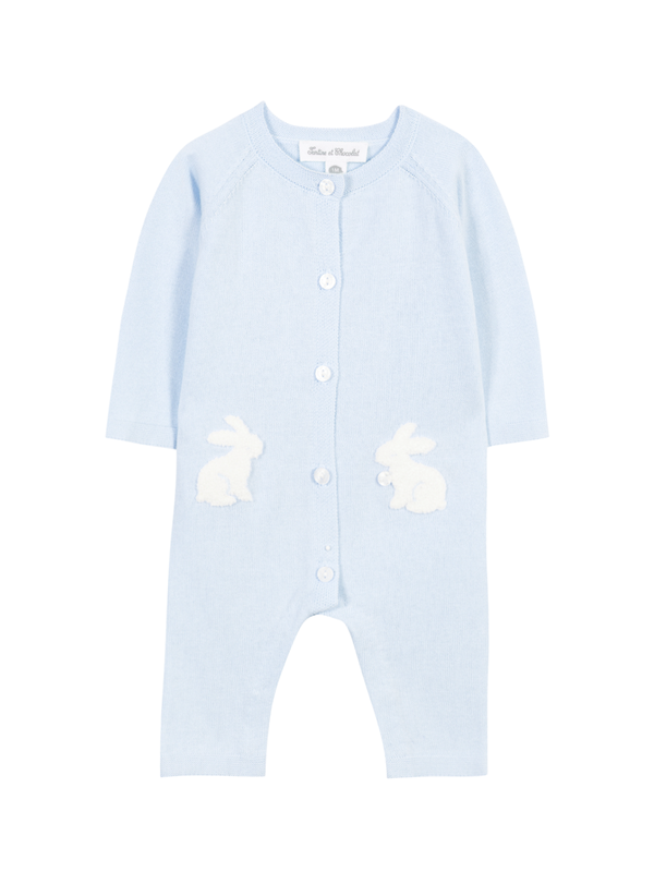 Blue Bunny Knit Romper