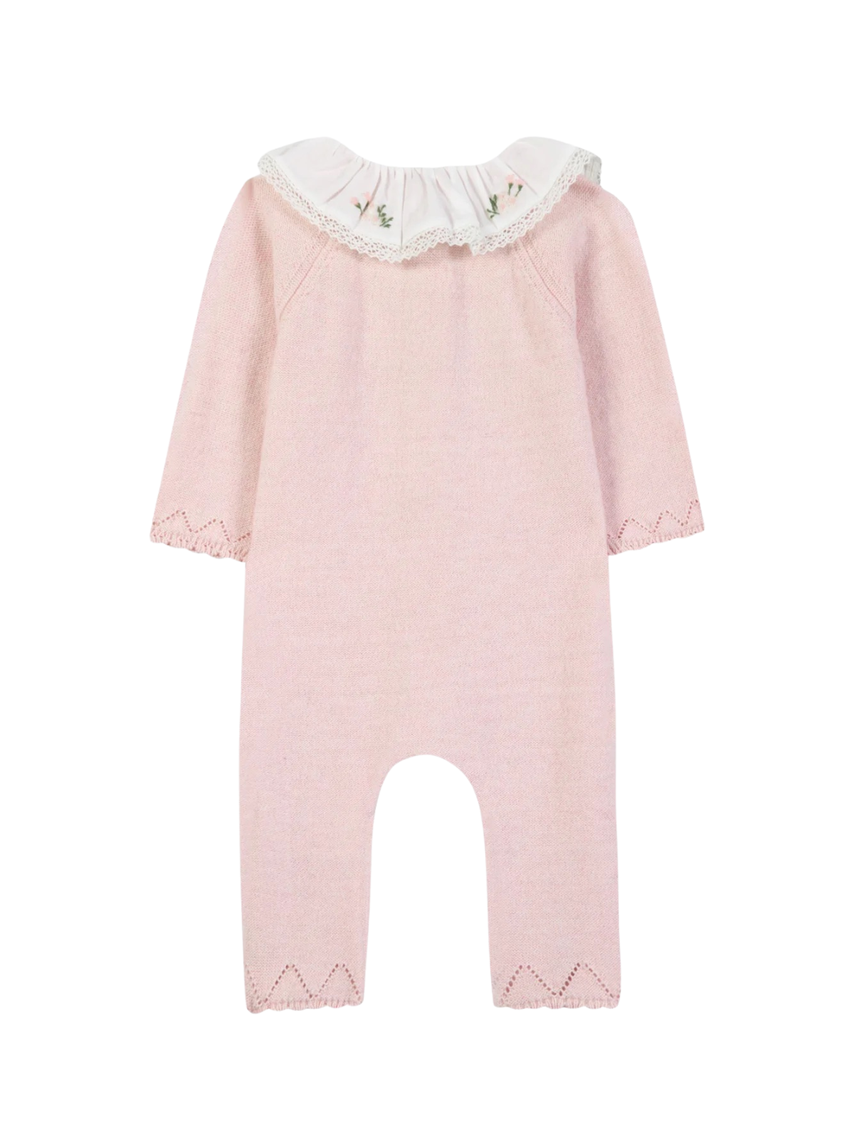 Embroidered Collar Knit Romper Rompers Tartine et Chocolat