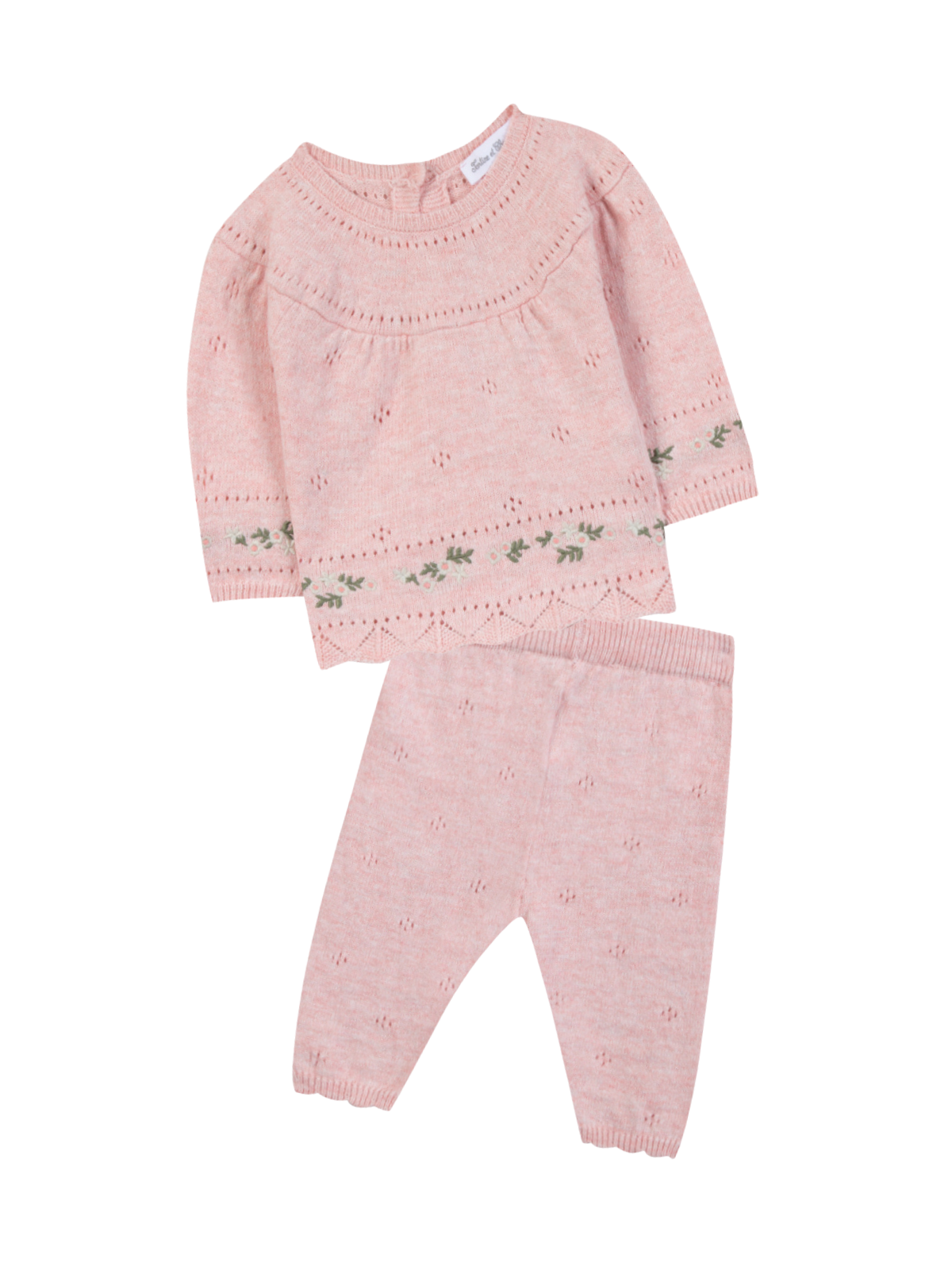 Embroidered Pointelle Baby Set Sets Tartine et Chocolat Pink 3M