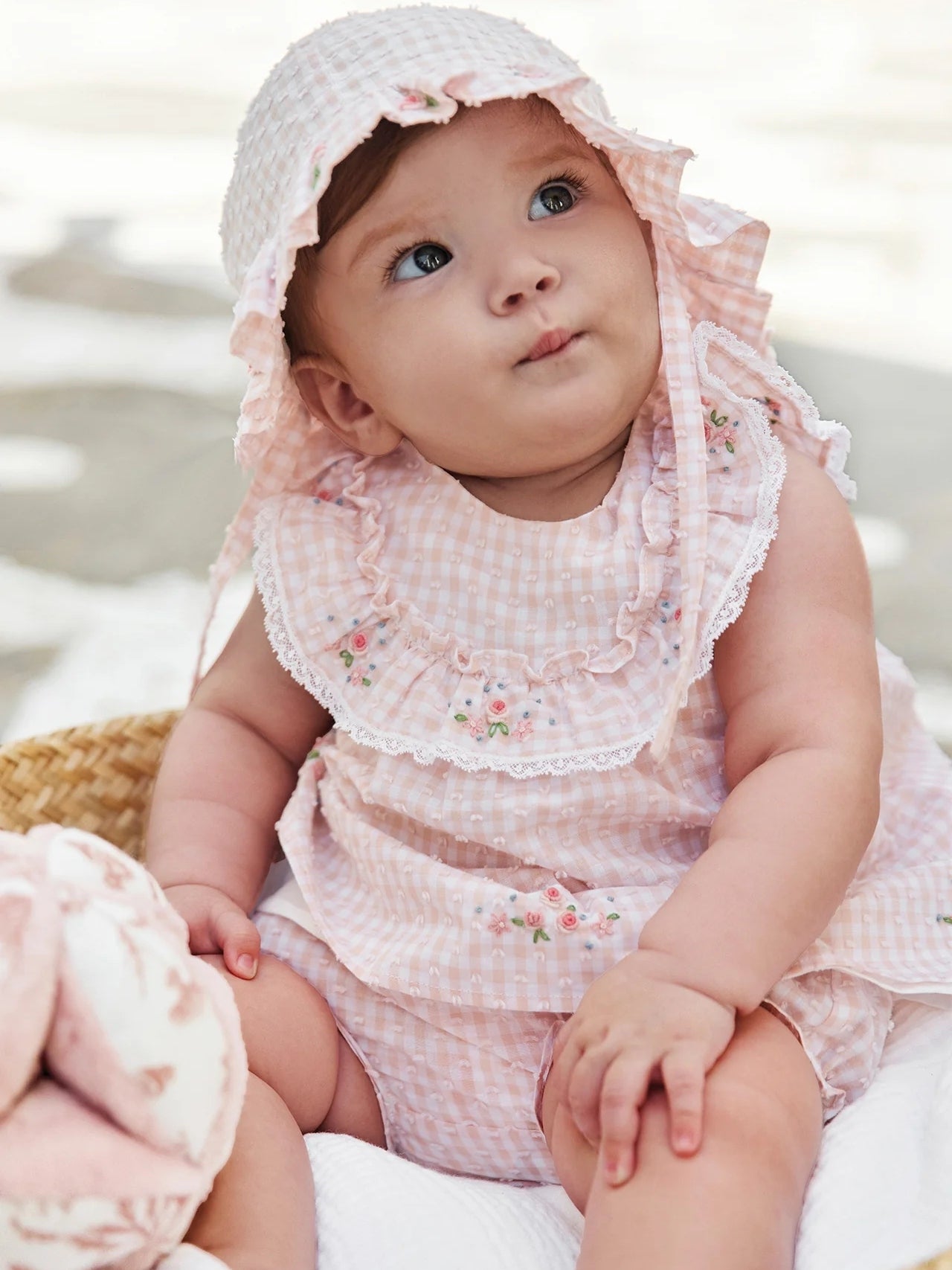 Embroidered Ruffle Gingham Dress Dresses Tartine et Chocolat