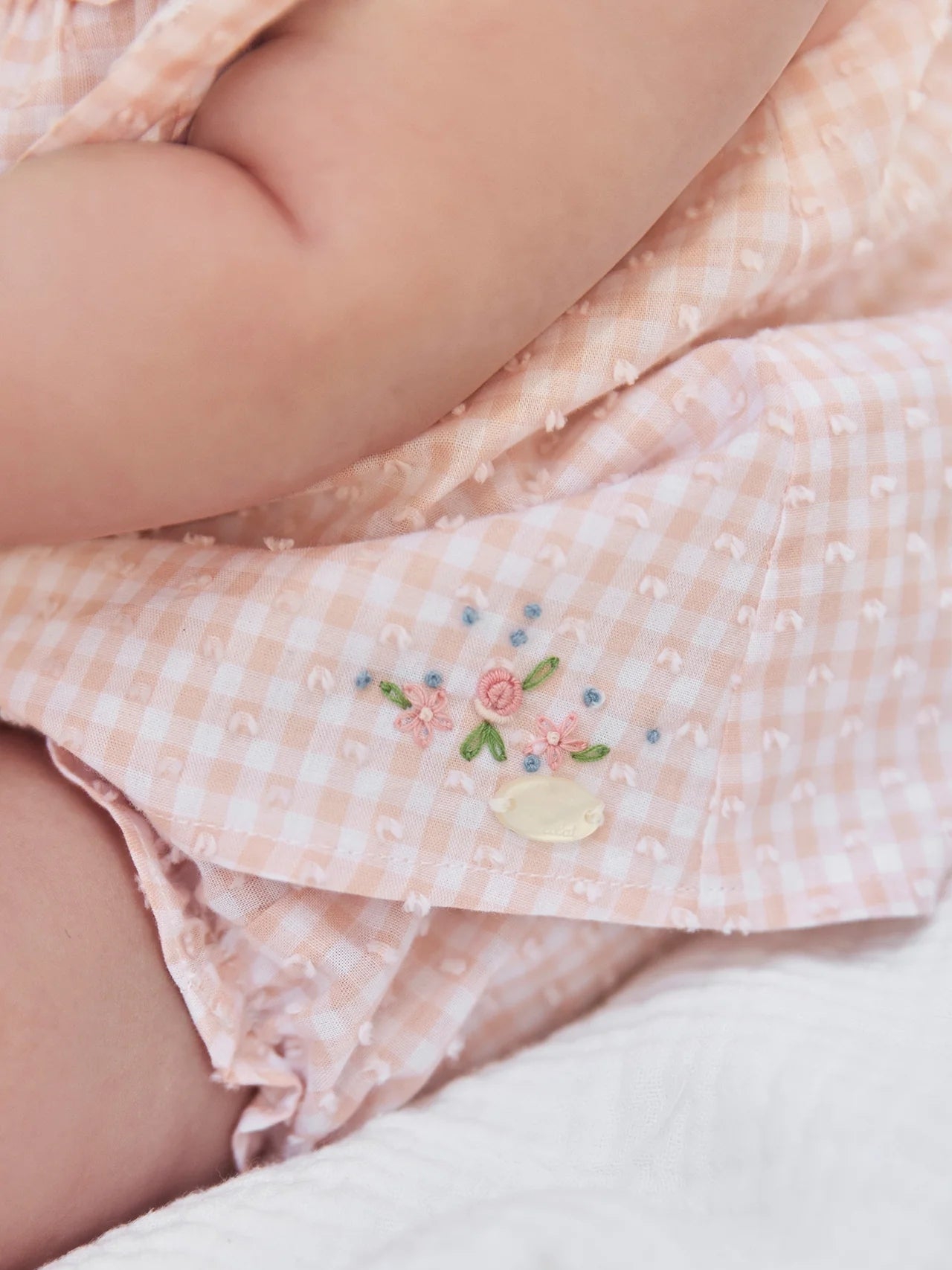 Embroidered Ruffle Gingham Dress Dresses Tartine et Chocolat