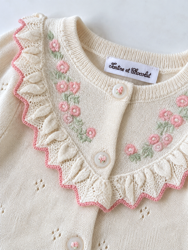 Embroidered Ruffle Pointelle Romper