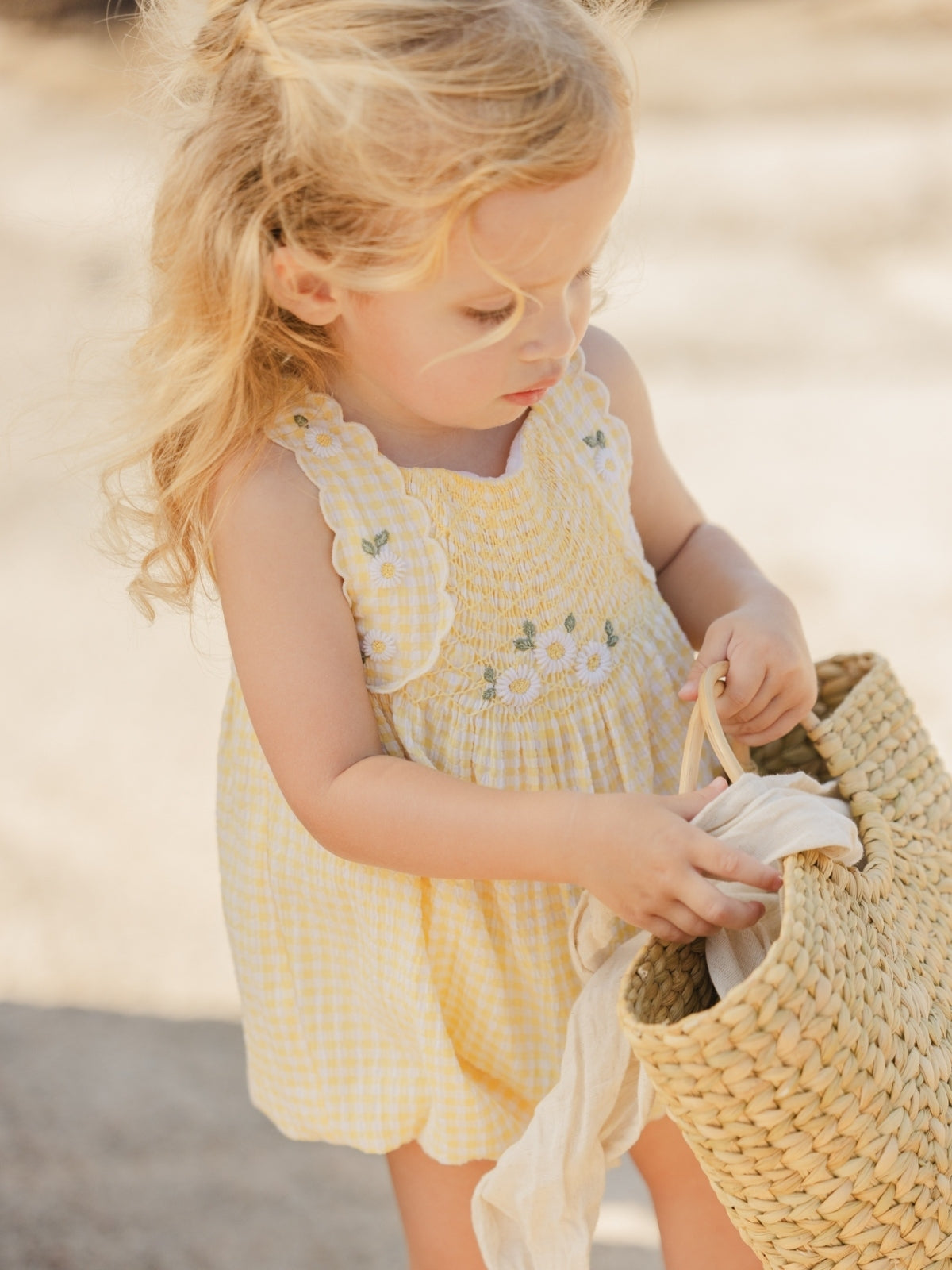 Embroidered Seersucker Romper Rompers Tartine et Chocolat