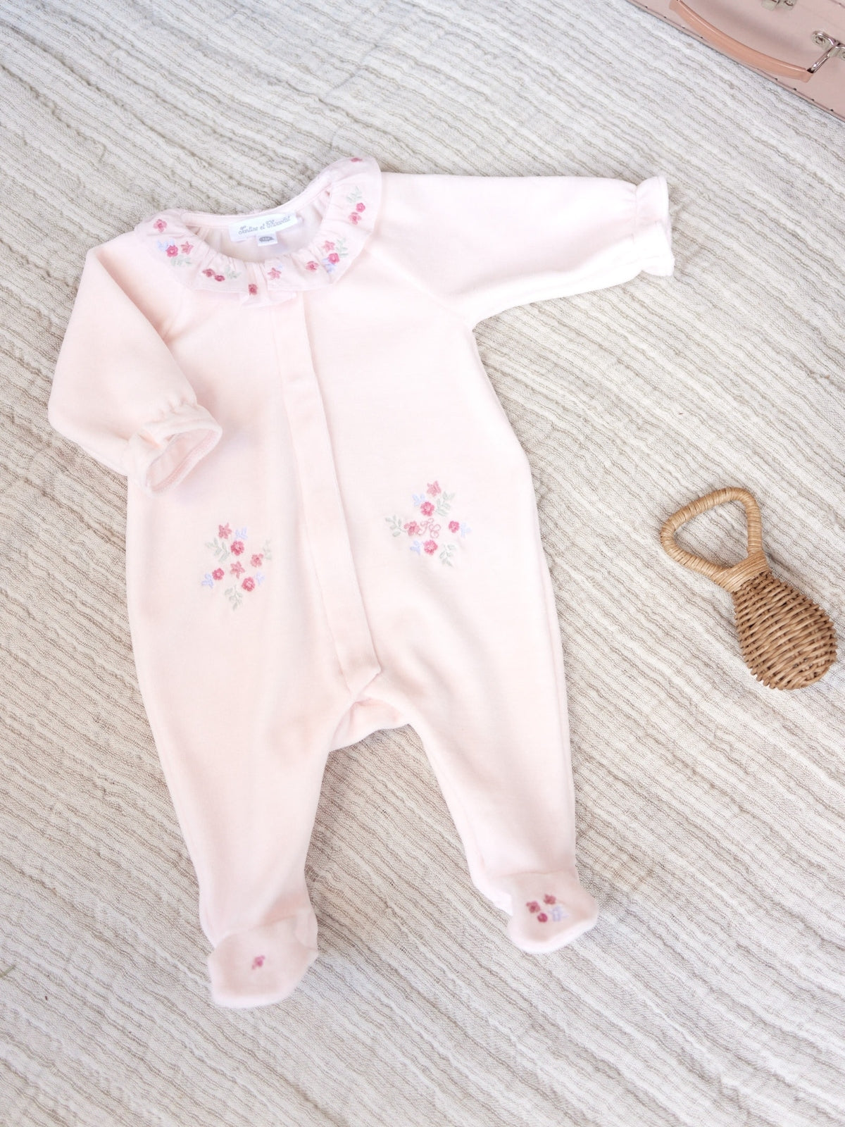 Floral Velour Footie Rompers Tartine et Chocolat   