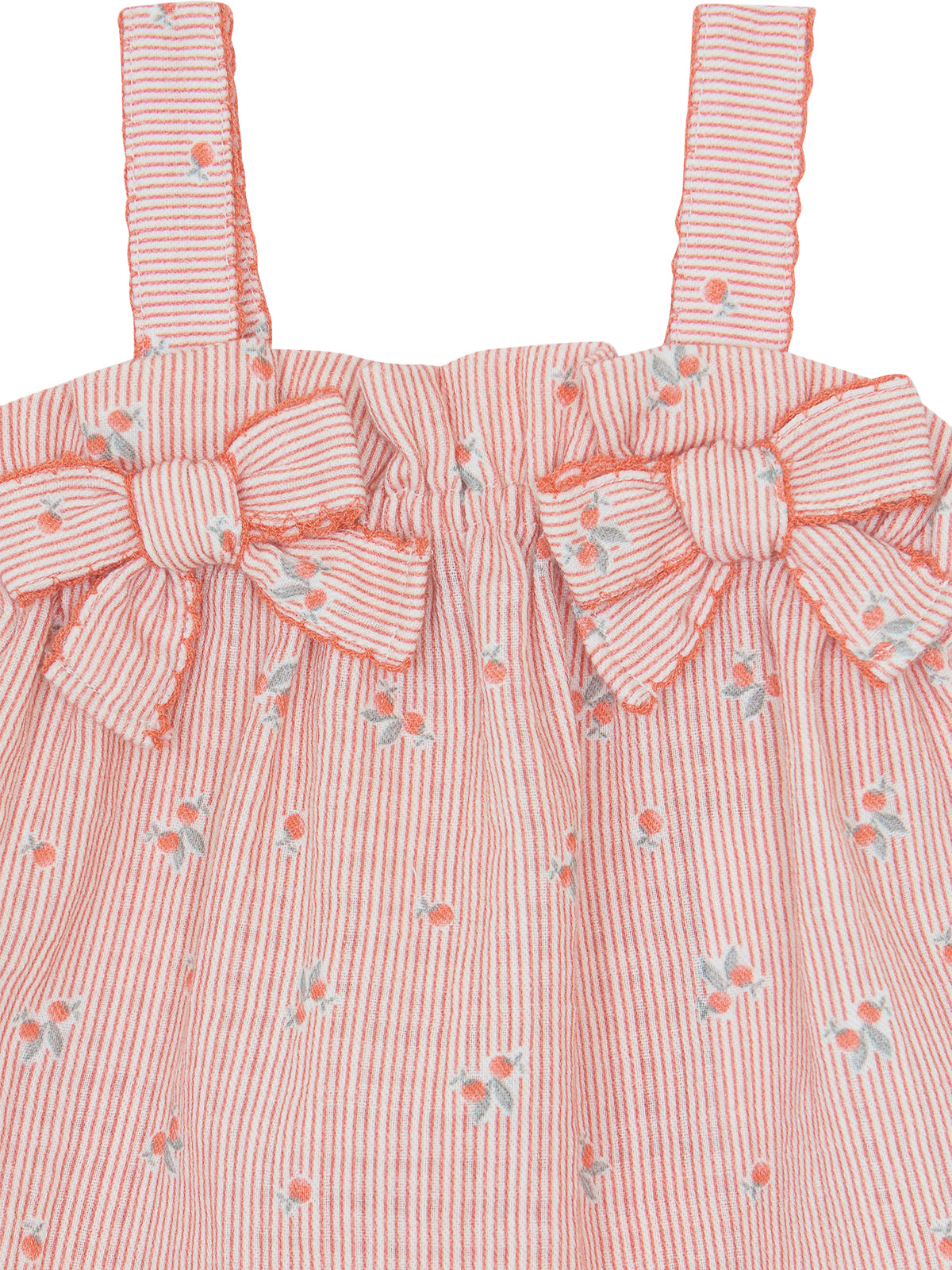 Orange Set with Bows Rompers Tartine et Chocolat