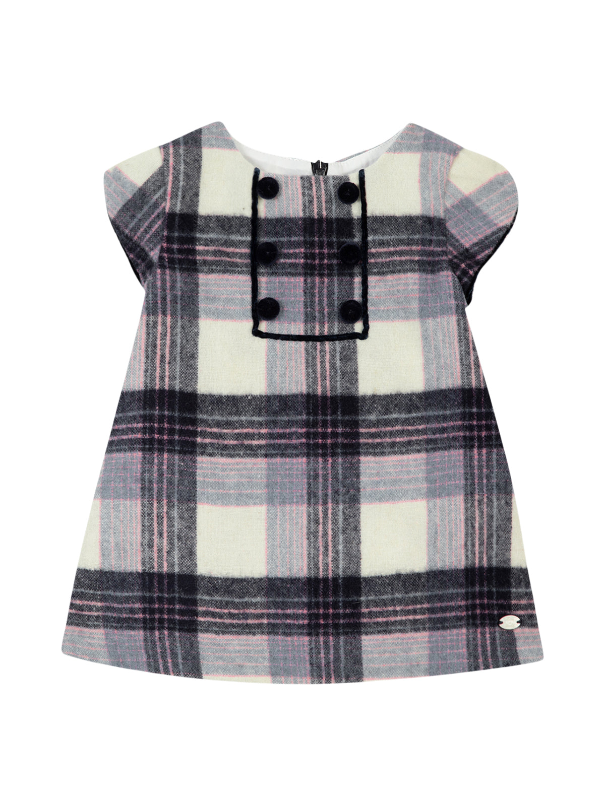 Plaid Button-Front Dress Dresses Tartine et Chocolat Multi Plaid 1Y 