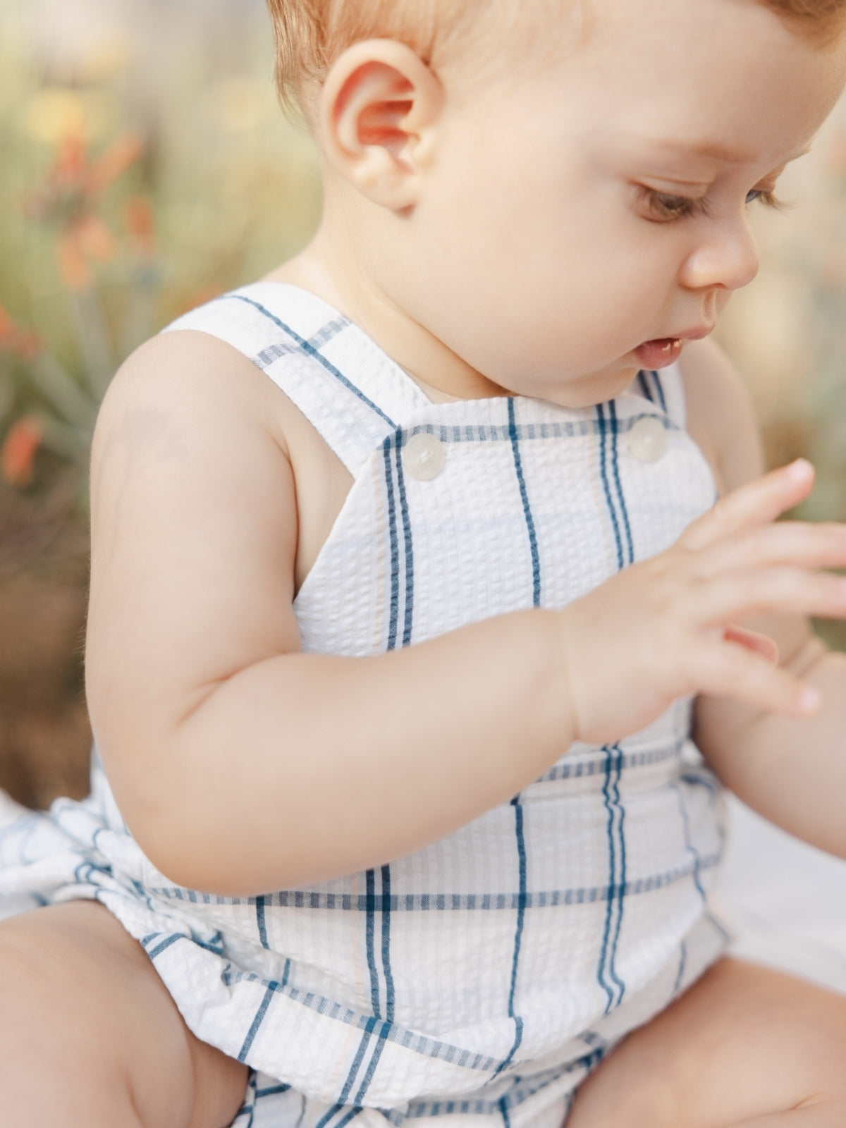 Sky Blue Overall Romper Rompers Tartine et Chocolat