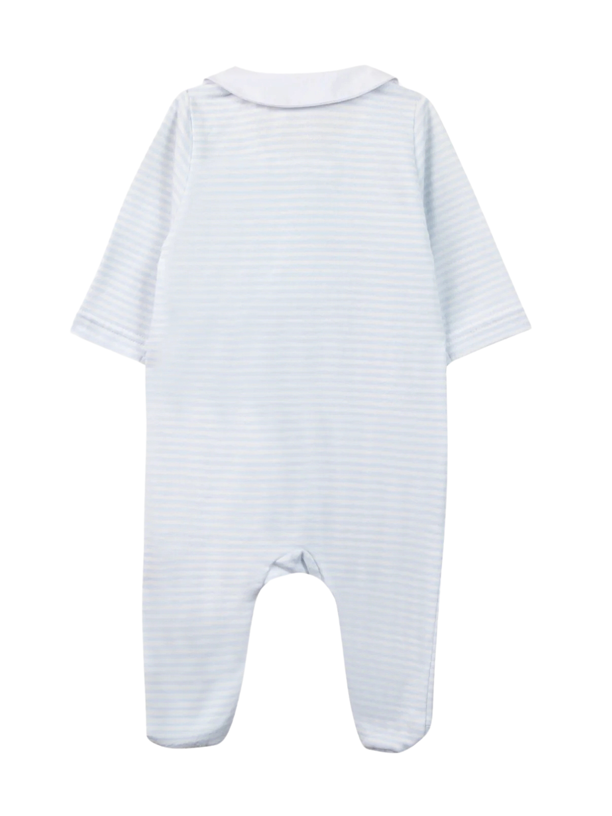 Striped Footie with Embroidered Collar Rompers Tartine et Chocolat