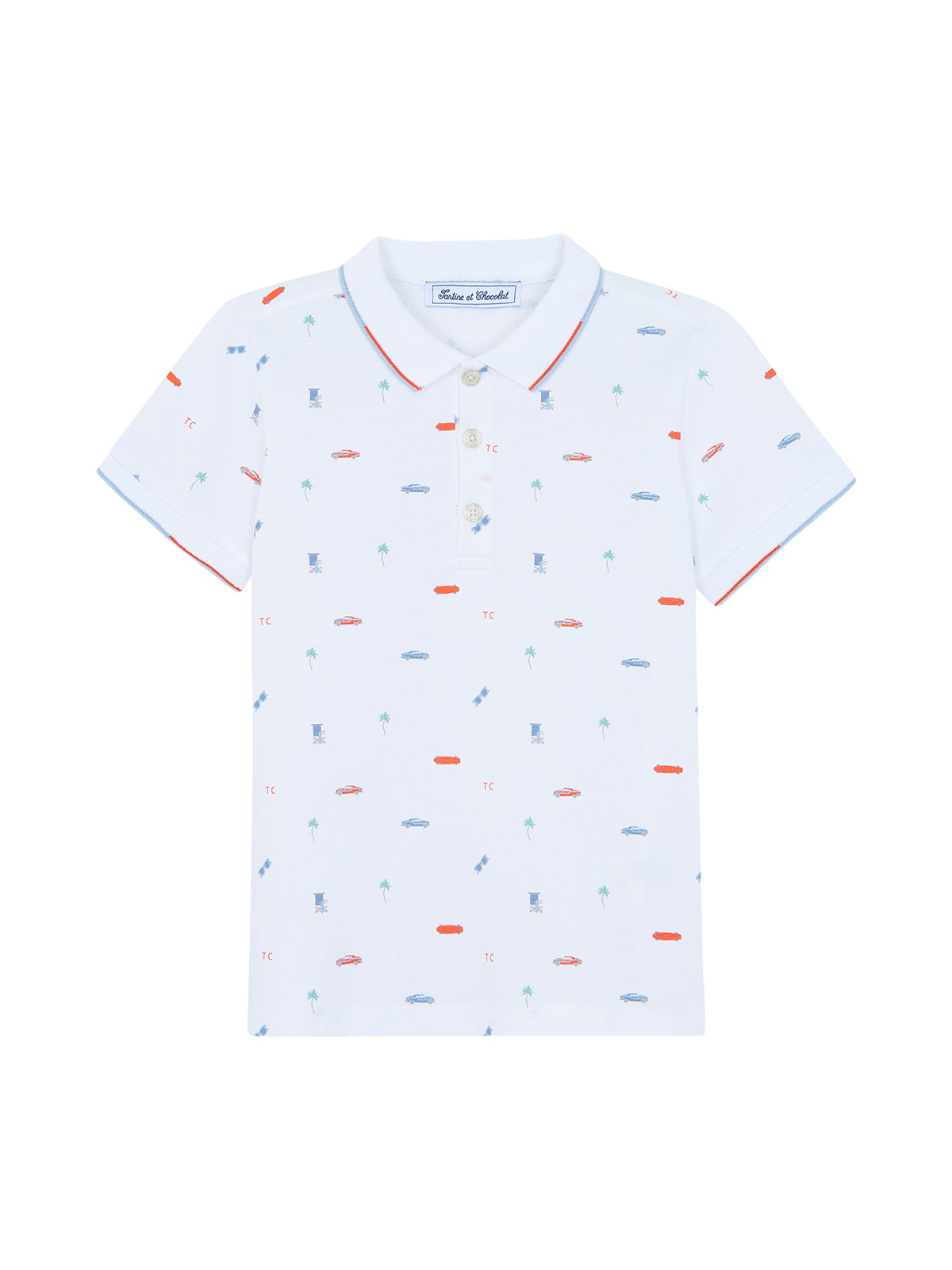 Summer Fun Polo Tops Tartine et Chocolat White 2Y