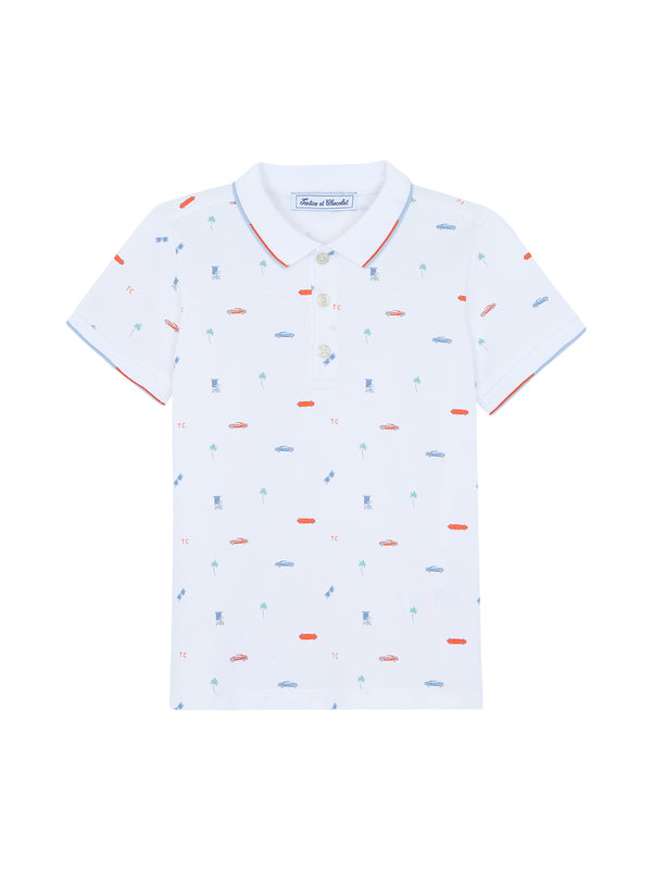 Summer Fun Polo Tops Tartine et Chocolat White 2Y