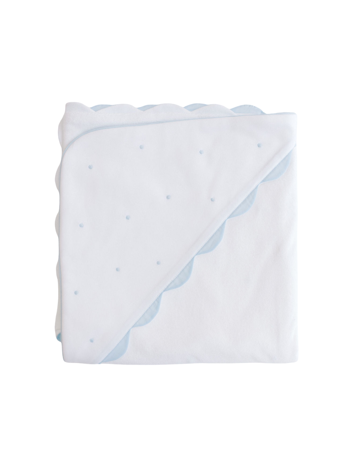 Blue Embroidered Dots Hooded Towel Baby Accessories Terry Tots