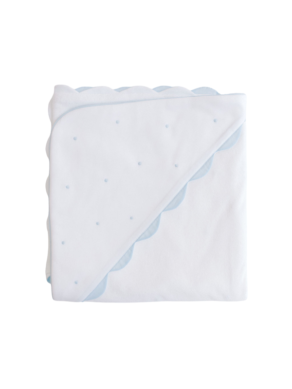 Blue Embroidered Dots Hooded Towel Baby Accessories Terry Tots